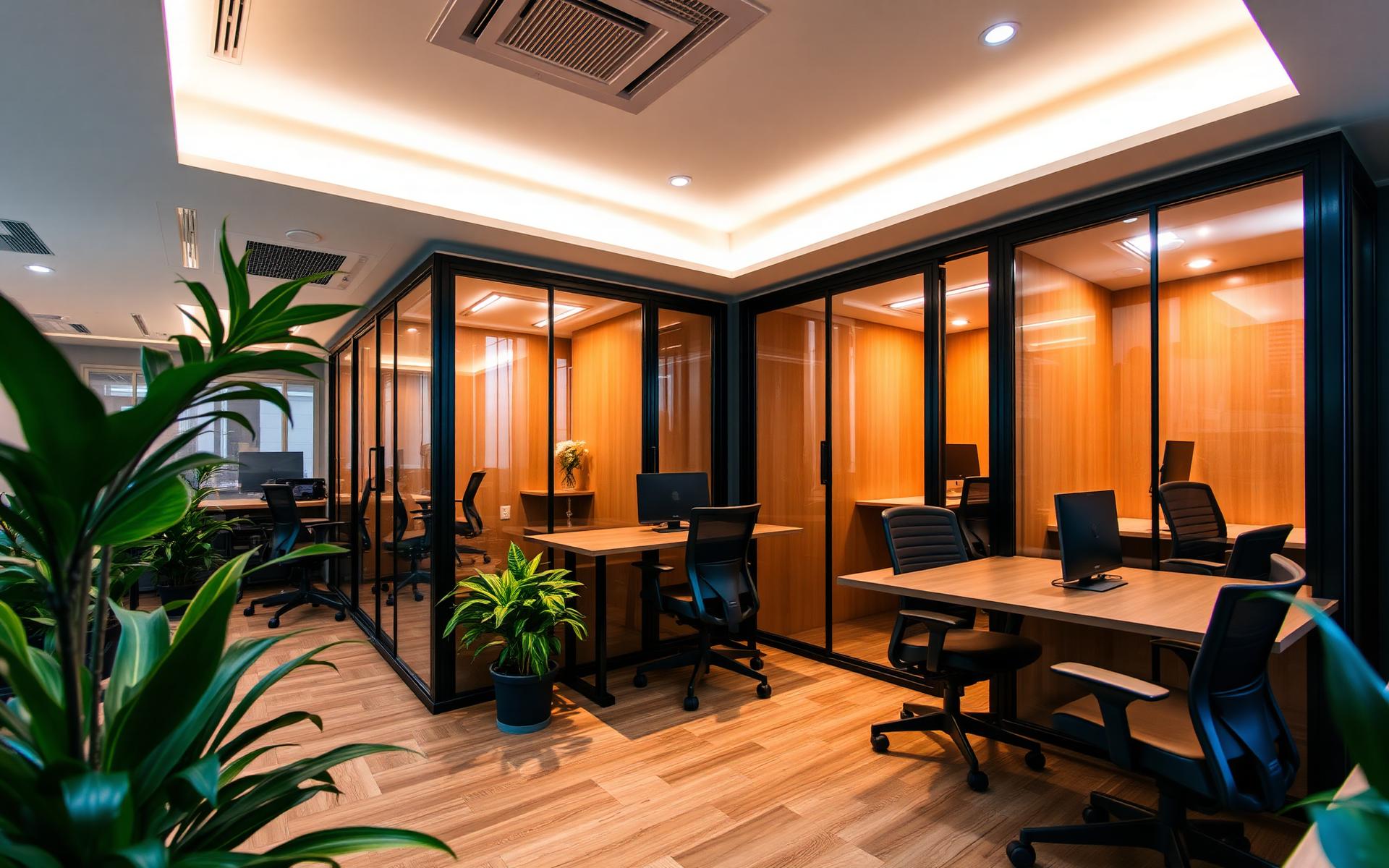 Modern coworking interior at IIQA Kondapur